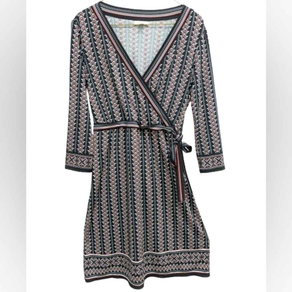 Max Studio black and red faux wrap dress size S